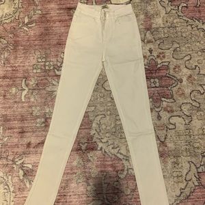 White high waisted skinny jeans